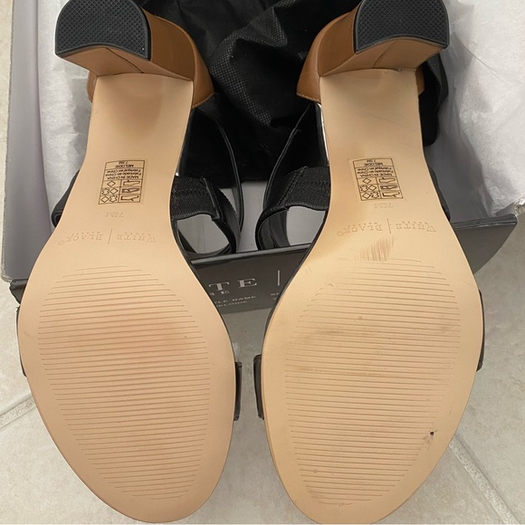 White House Black Market “Melodie” Heel Black & Tan Size 7.5 - Picture 4 of 11
